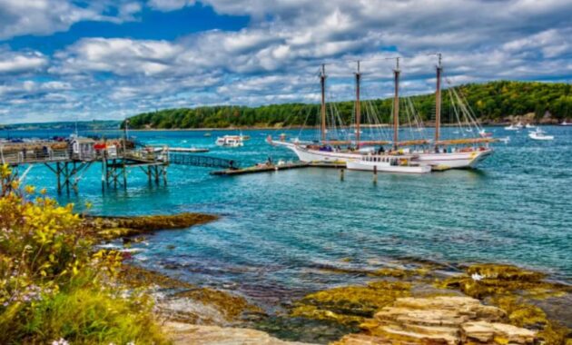 A scenic view of Bar Harbor - Best small towns weekend getaway USA