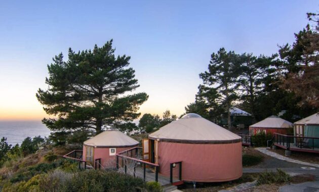 a yurt overlooking the Pacific Ocean at Treebones Resort - luxury glamping sites USA