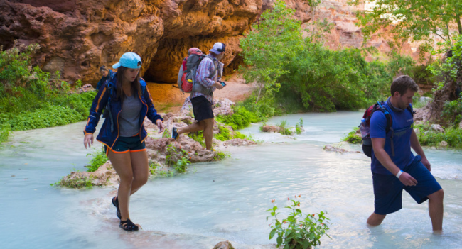 Walking at Havasu Falls